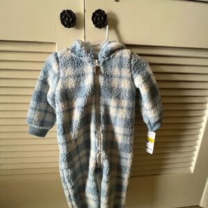 Carter's Blue and White Checkered Kids Jacket